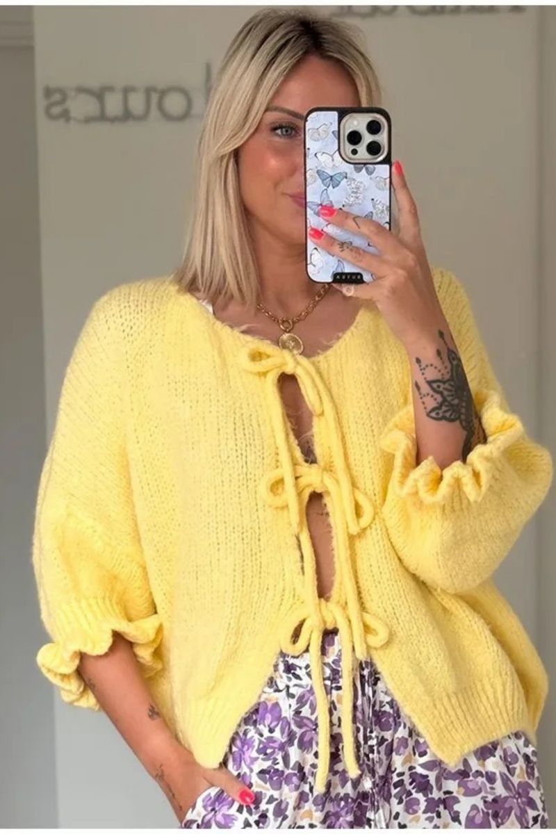 Bow Tie Cardigan-ROVOLE