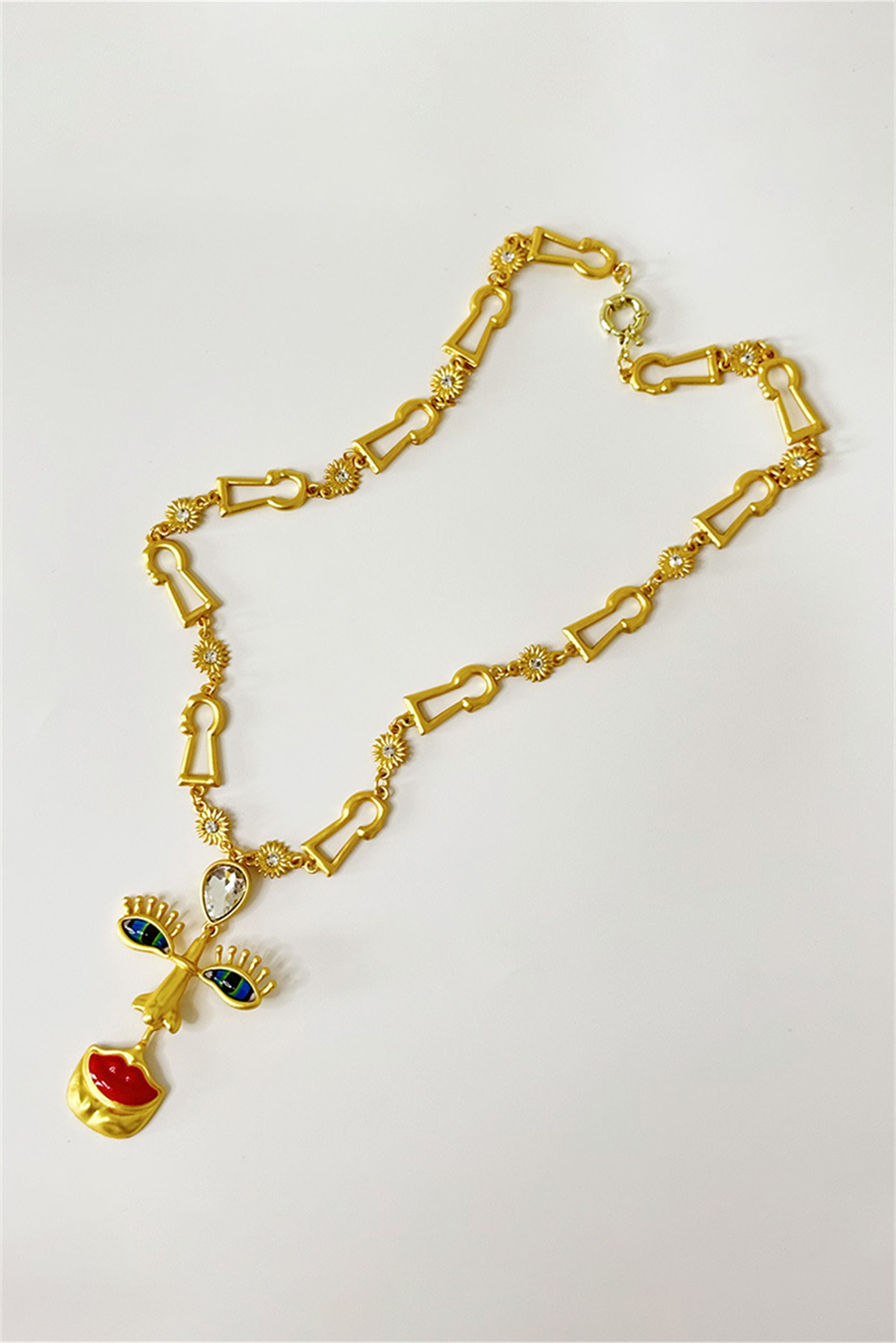 Evil Eyes Retro Face Necklace-ROVOLE