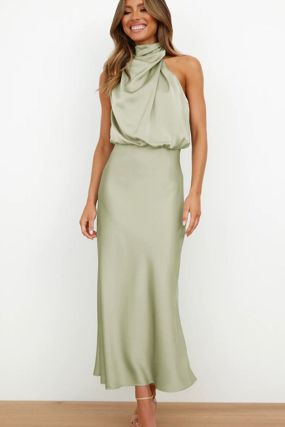 Esther Maxi Dress - Light Green-ROVOLE