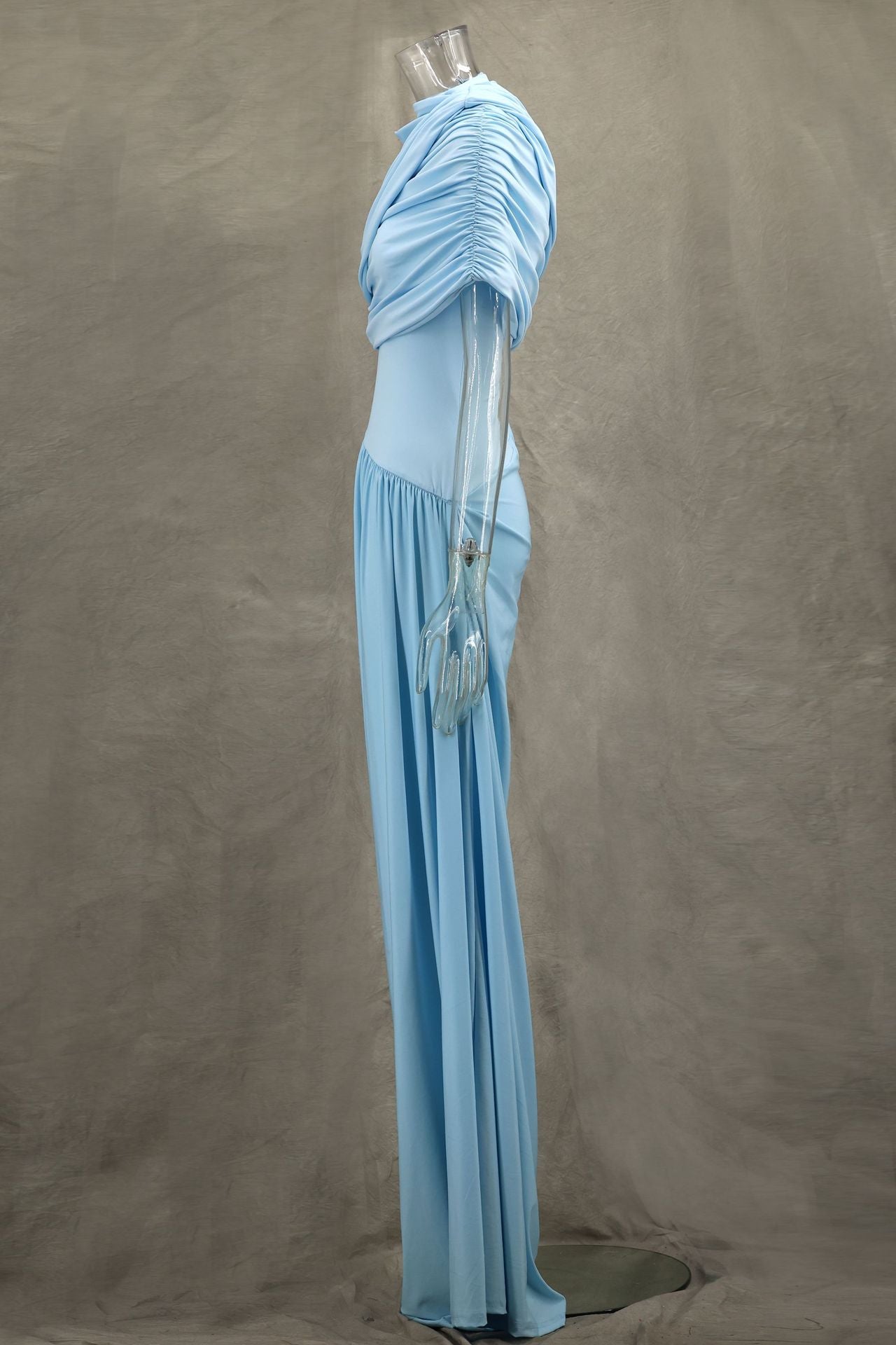 Cloud Drape Ruched Wrap Maxi Dress-ROVOLE
