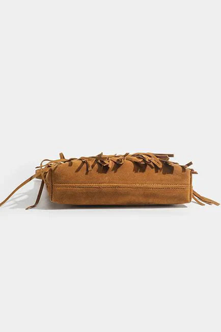 Western Cowboy Brown Fringe Crossbody Bag-ROVOLE