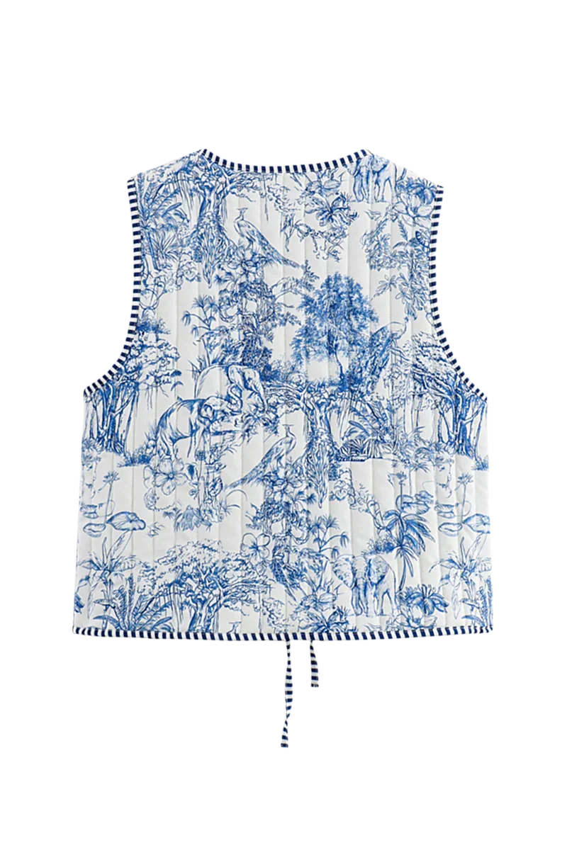 Babinia Blue Waistcoat-ROVOLE