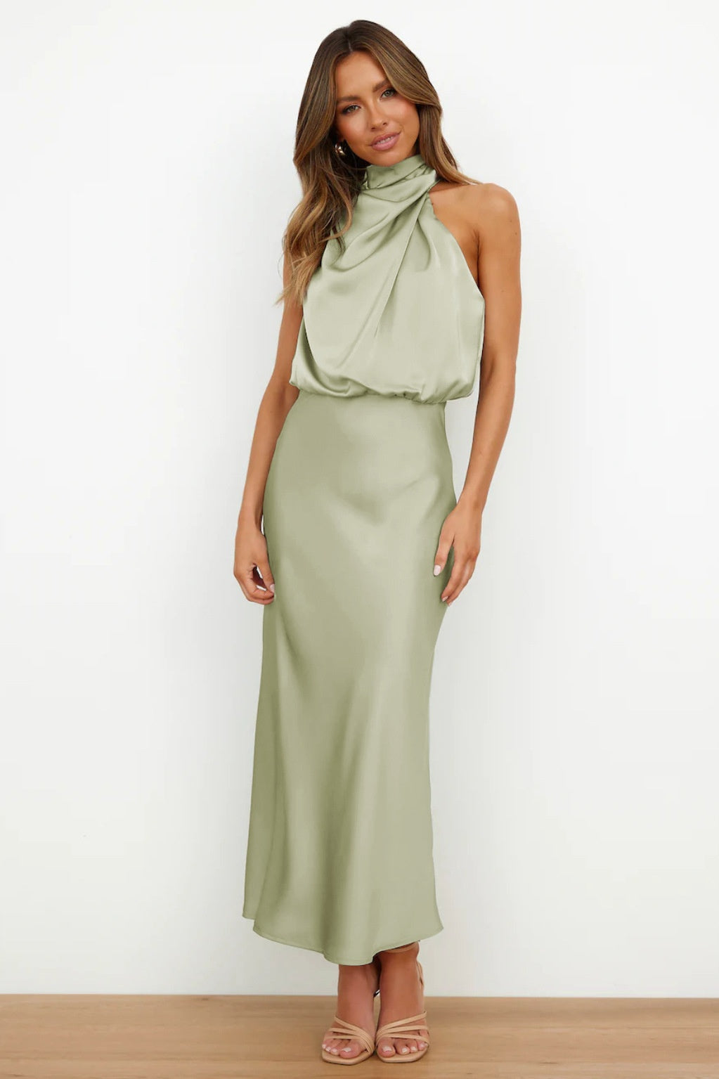 Esther Maxi Dress - Light Green-ROVOLE