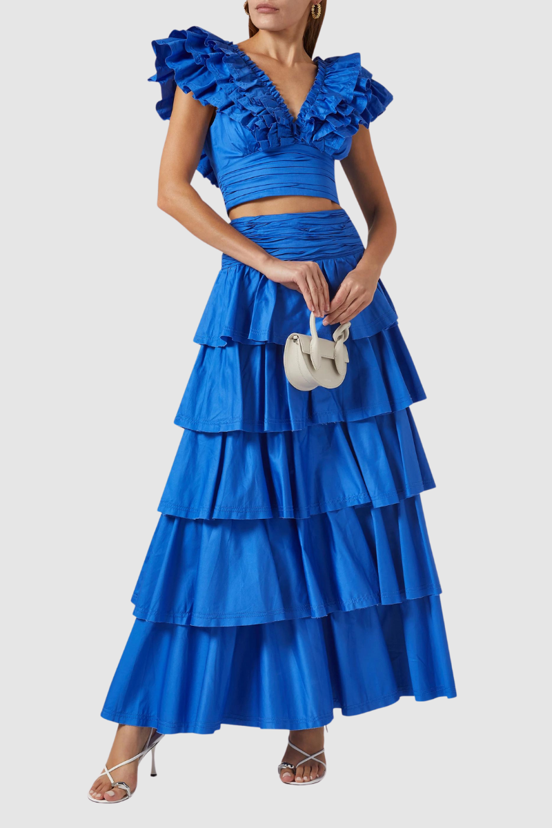 Ondine Tiered Ruffle Skirt Set-ROVOLE