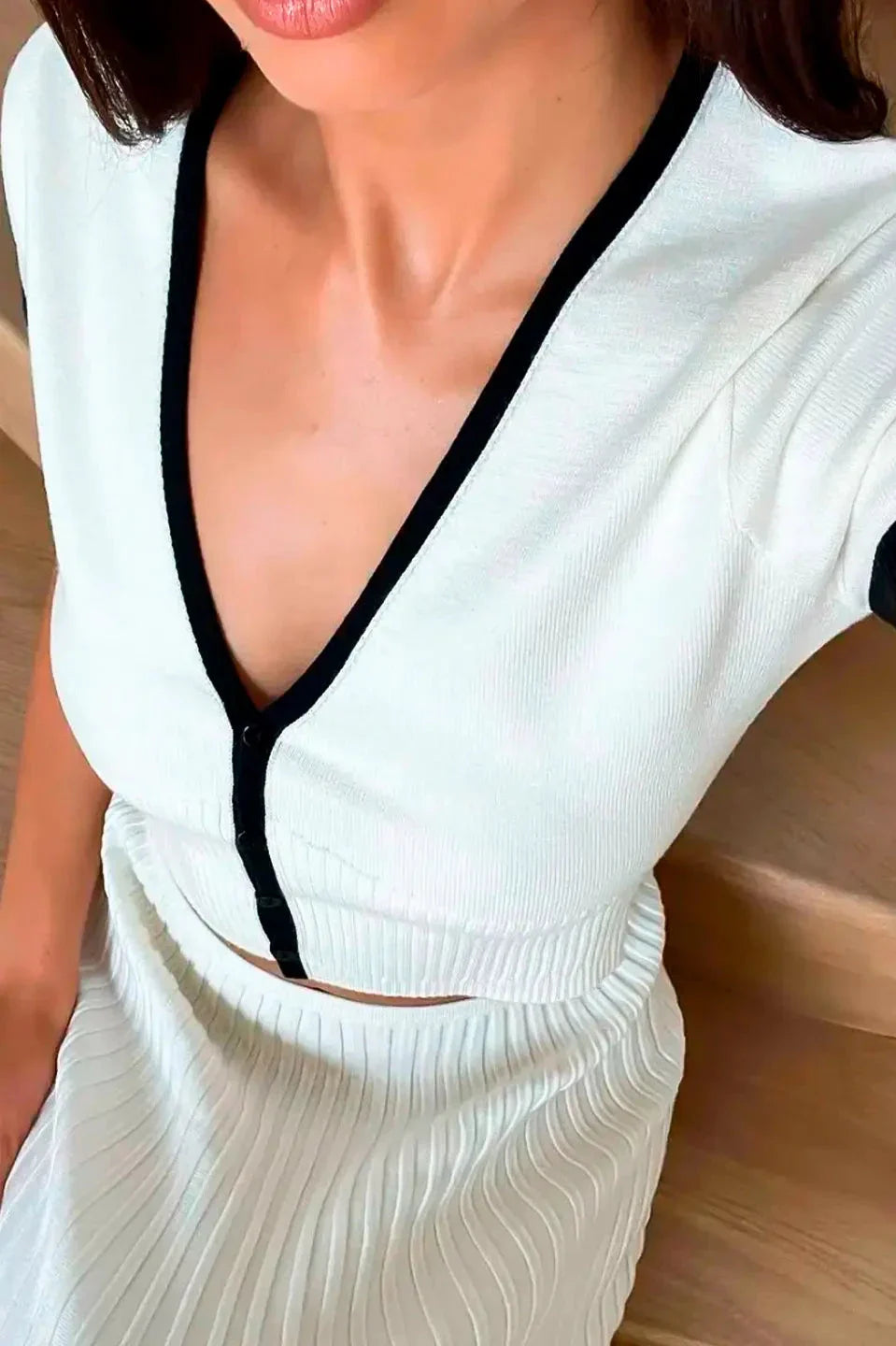 Ribbed Perfection Casual Chic Skirt Set-ROVOLE