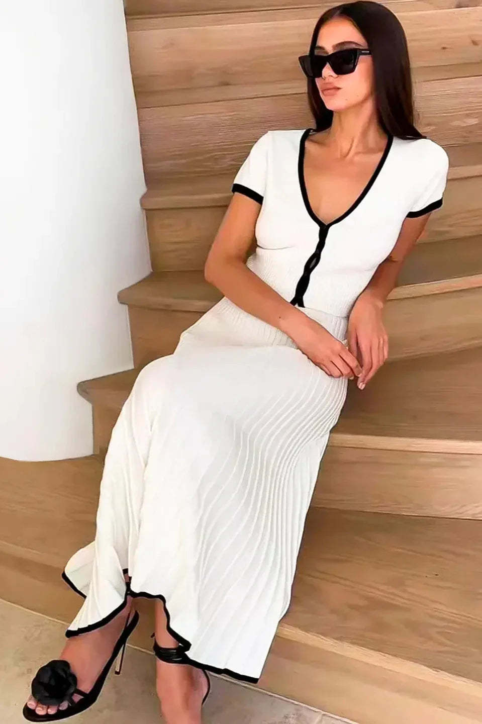 Ribbed Perfection Casual Chic Skirt Set-ROVOLE