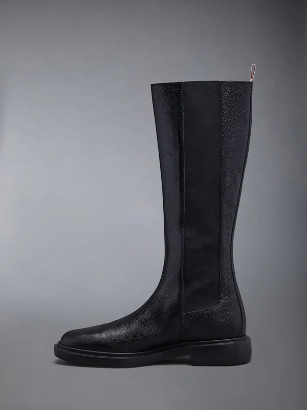 PEBBLE GRAIN 4-BAR KNEE HIGH CHELSEA BOOT