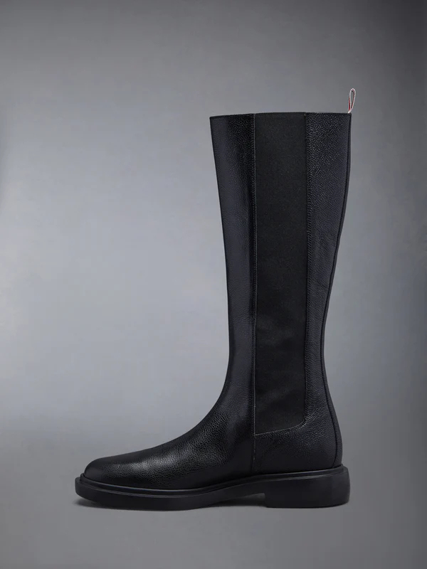 PEBBLE GRAIN 4-BAR KNEE HIGH CHELSEA BOOT