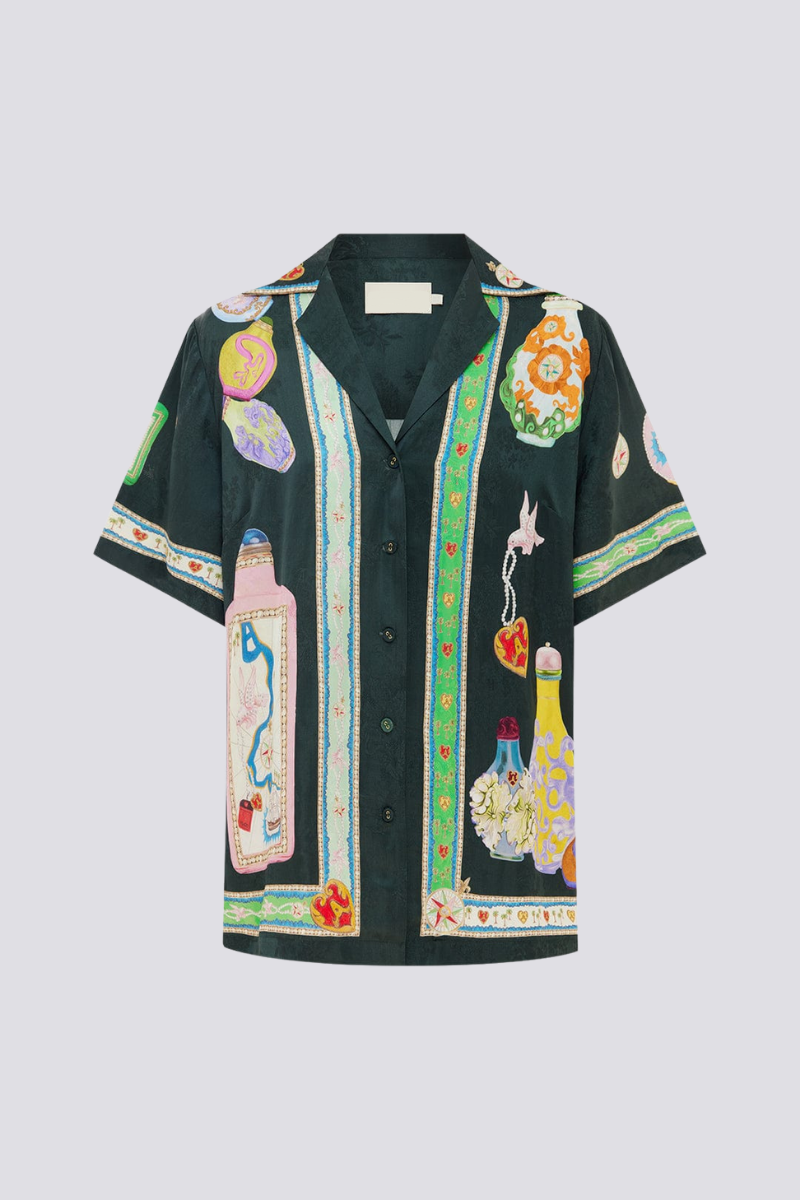 Philomène V Neck Vase Print Pants Set-ROVOLE