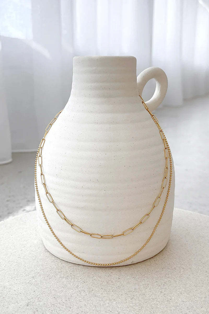 Dani Chain Necklace Set - Gold-ROVOLE