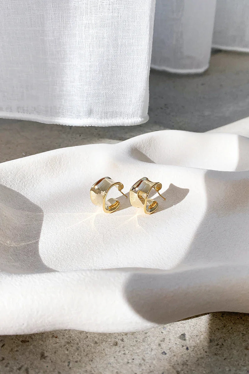 Erin Hoop Earrings - Gold-ROVOLE