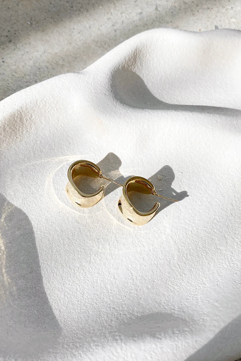 Erin Hoop Earrings - Gold-ROVOLE