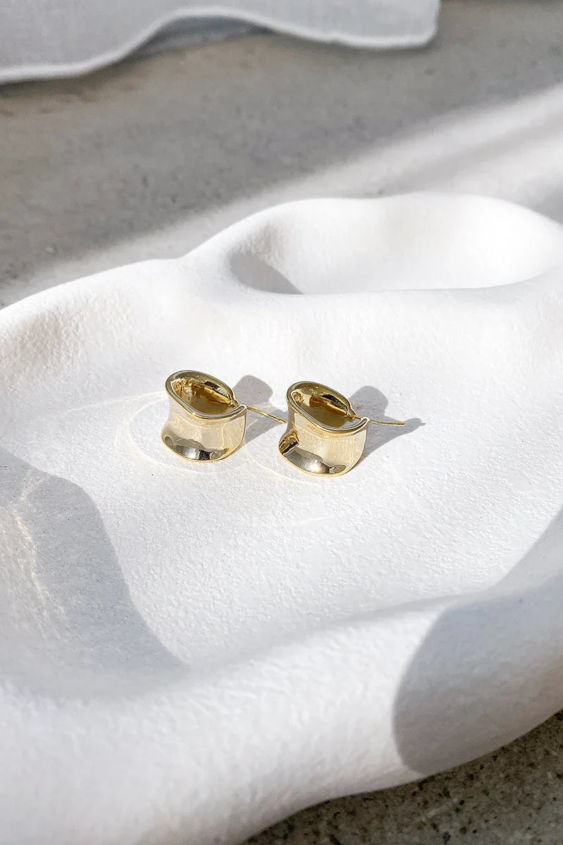 Erin Hoop Earrings - Gold-ROVOLE