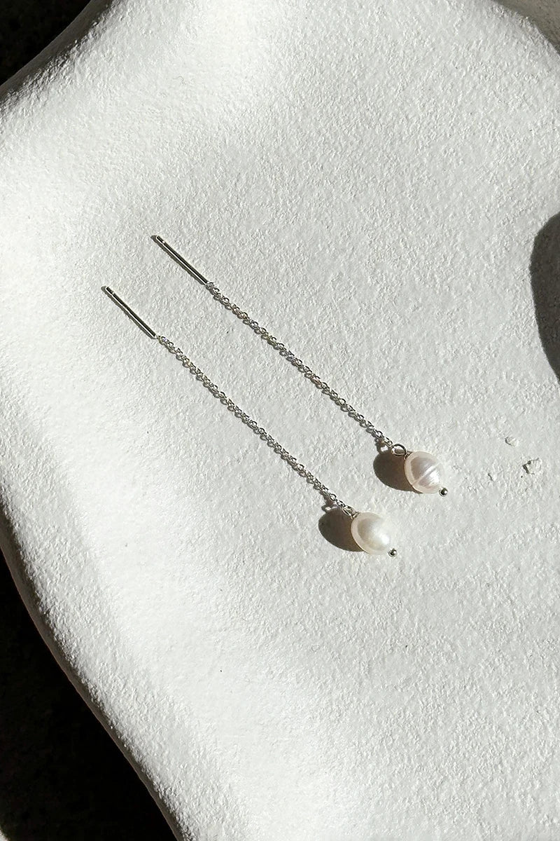 Bahama Thread Earrings - Sterling Silver-ROVOLE