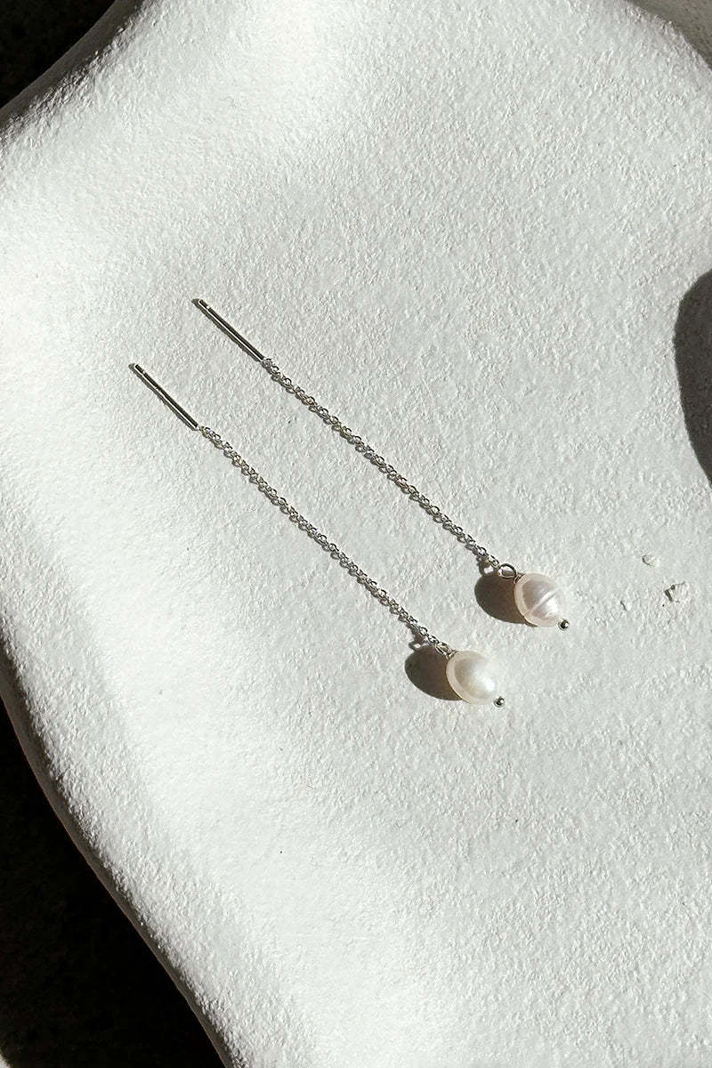 Bahama Thread Earrings - Sterling Silver-ROVOLE