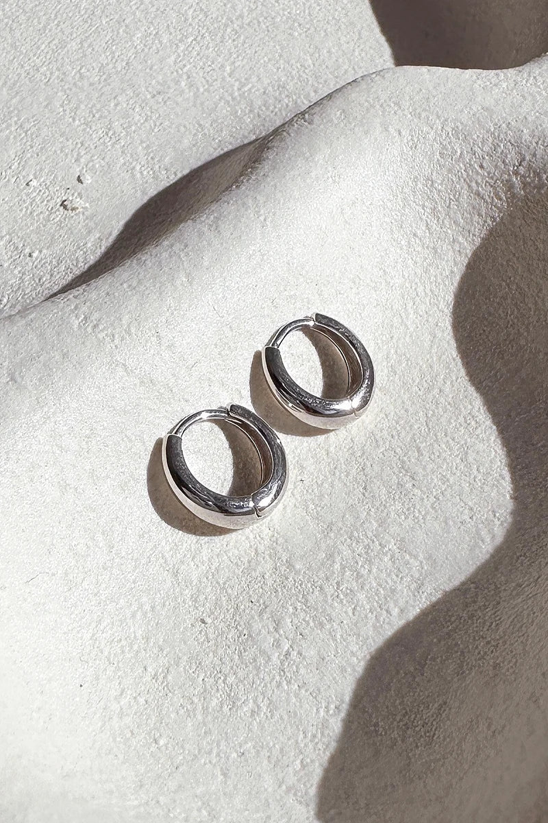 Island Glow Hoop Earrings - Sterling Silver-ROVOLE