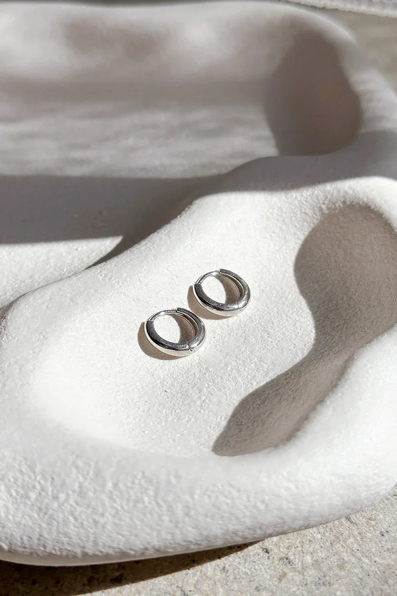 Island Glow Hoop Earrings - Sterling Silver-ROVOLE