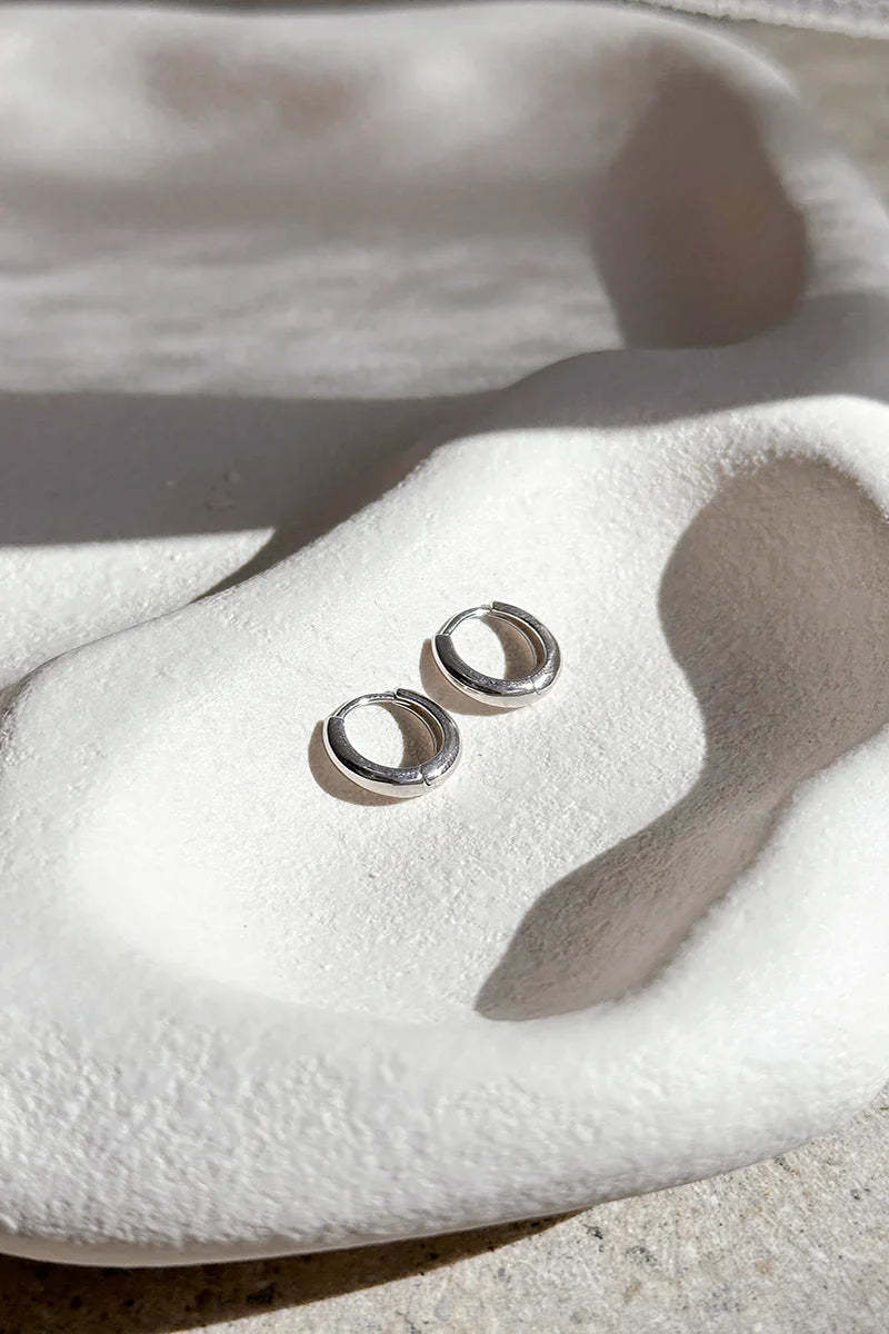 Island Glow Hoop Earrings - Sterling Silver-ROVOLE