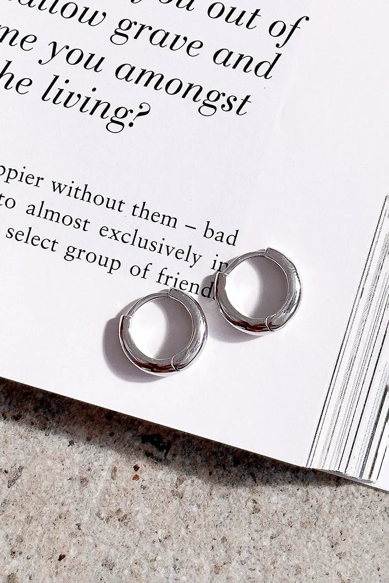 Island Glow Hoop Earrings - Sterling Silver-ROVOLE