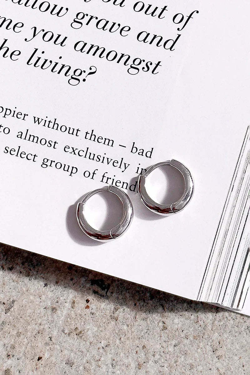 Island Glow Hoop Earrings - Sterling Silver-ROVOLE