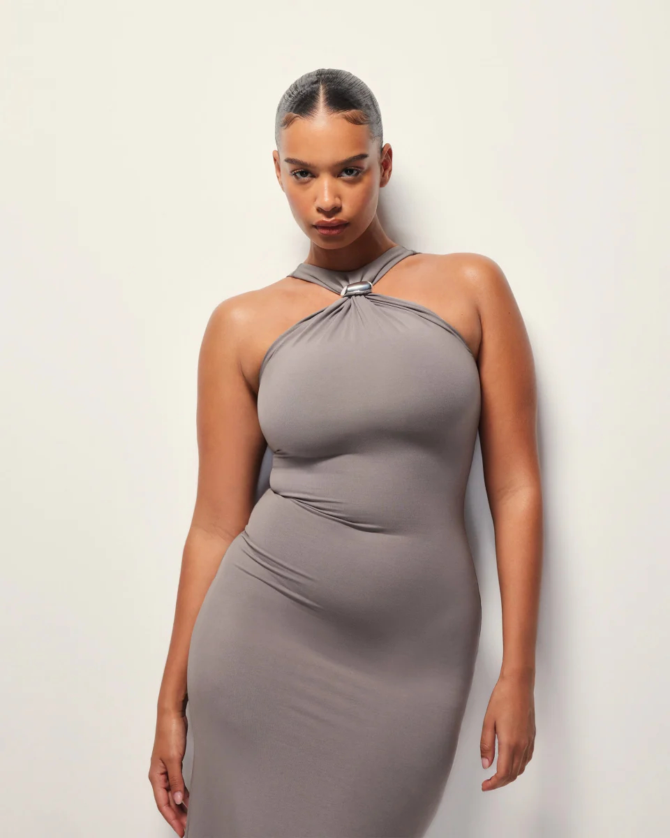 Pierced Halter Maxi Dress