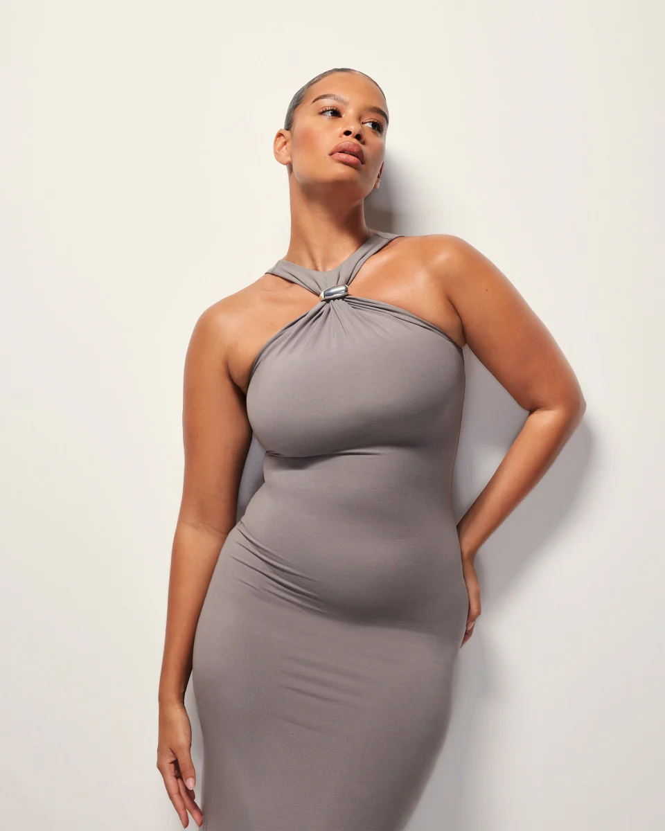 Pierced Halter Maxi Dress