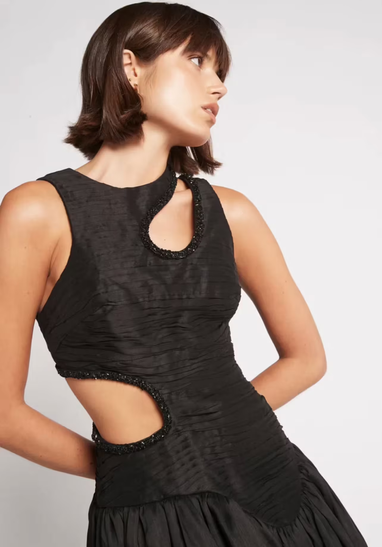 Jolie Abstract Cut Out Midi Dress.