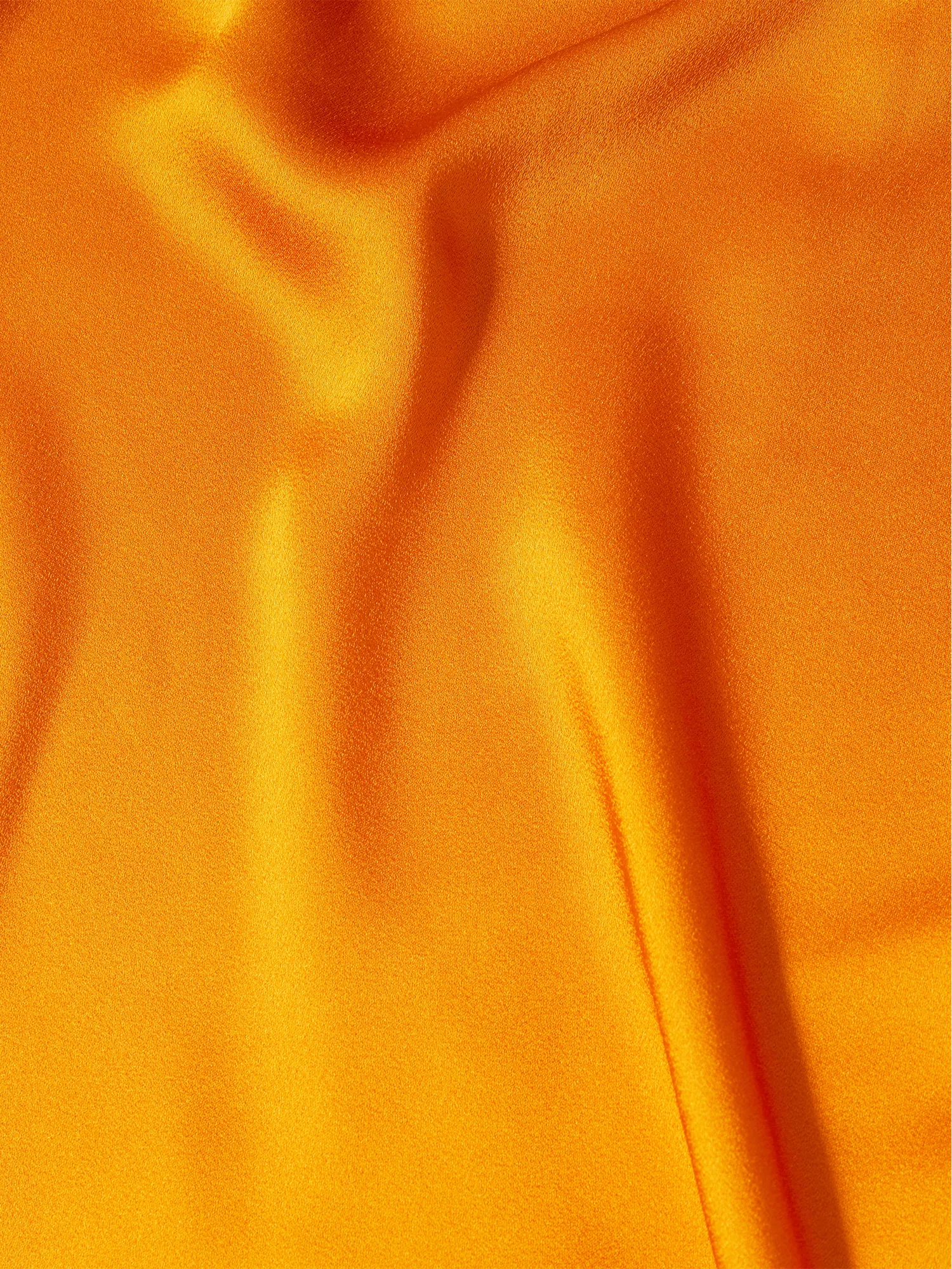 Draped Short-Sleeve Satin Maxi Dress