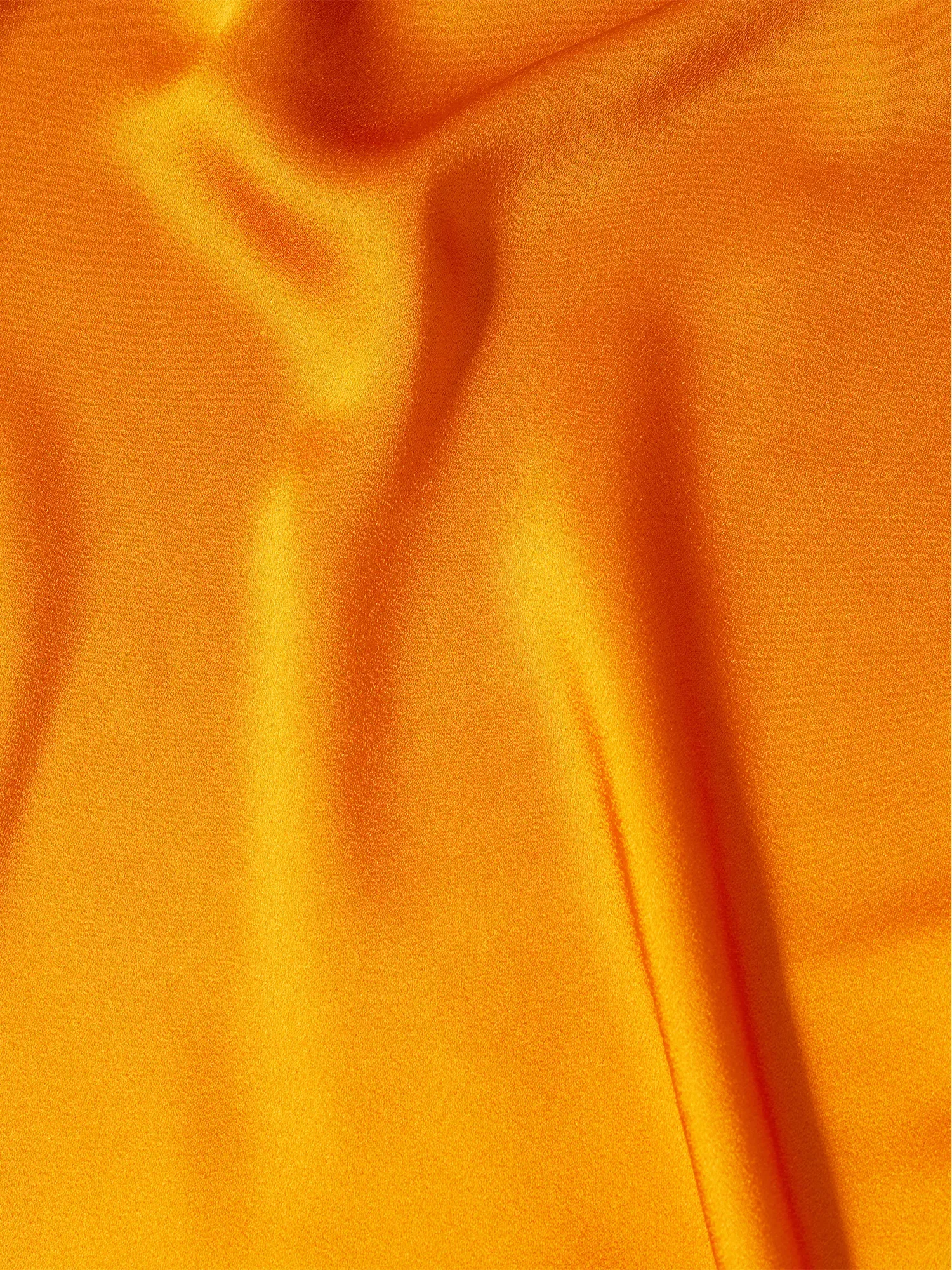 Draped Short-Sleeve Satin Maxi Dress