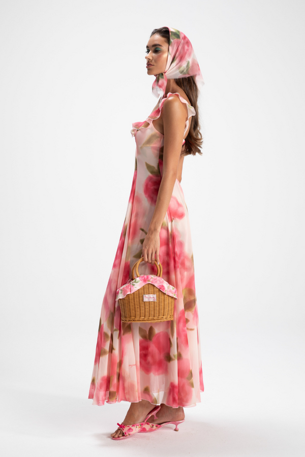 Renée Floral Ruffle Maxi Dress-ROVOLE