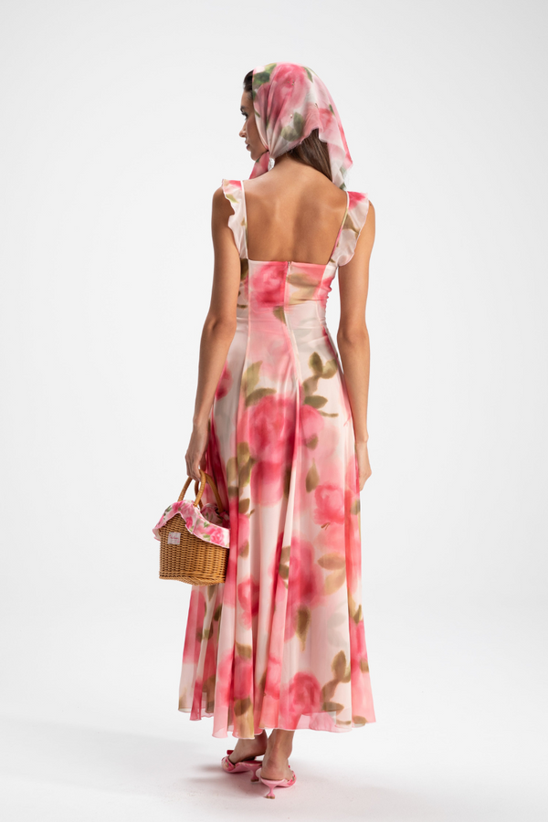 Renée Floral Ruffle Maxi Dress-ROVOLE