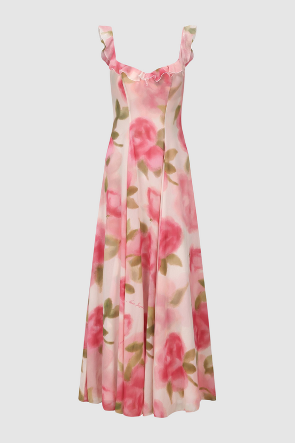 Renée Floral Ruffle Maxi Dress-ROVOLE
