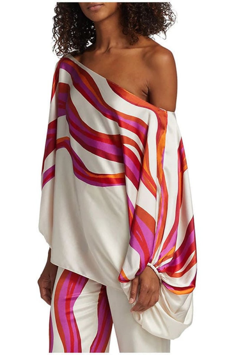 Abstract Waves Two-Piece Set - Fuschia-ROVOLE