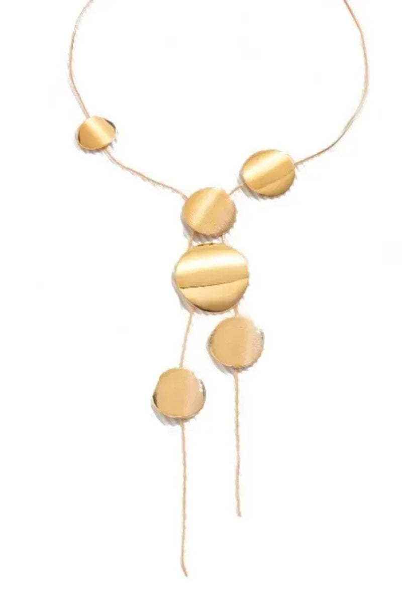 Noira Luxe Circle Drop Necklace-ROVOLE
