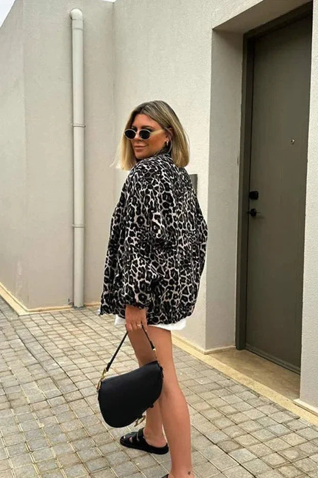 Retro Leopard Print Coat-ROVOLE