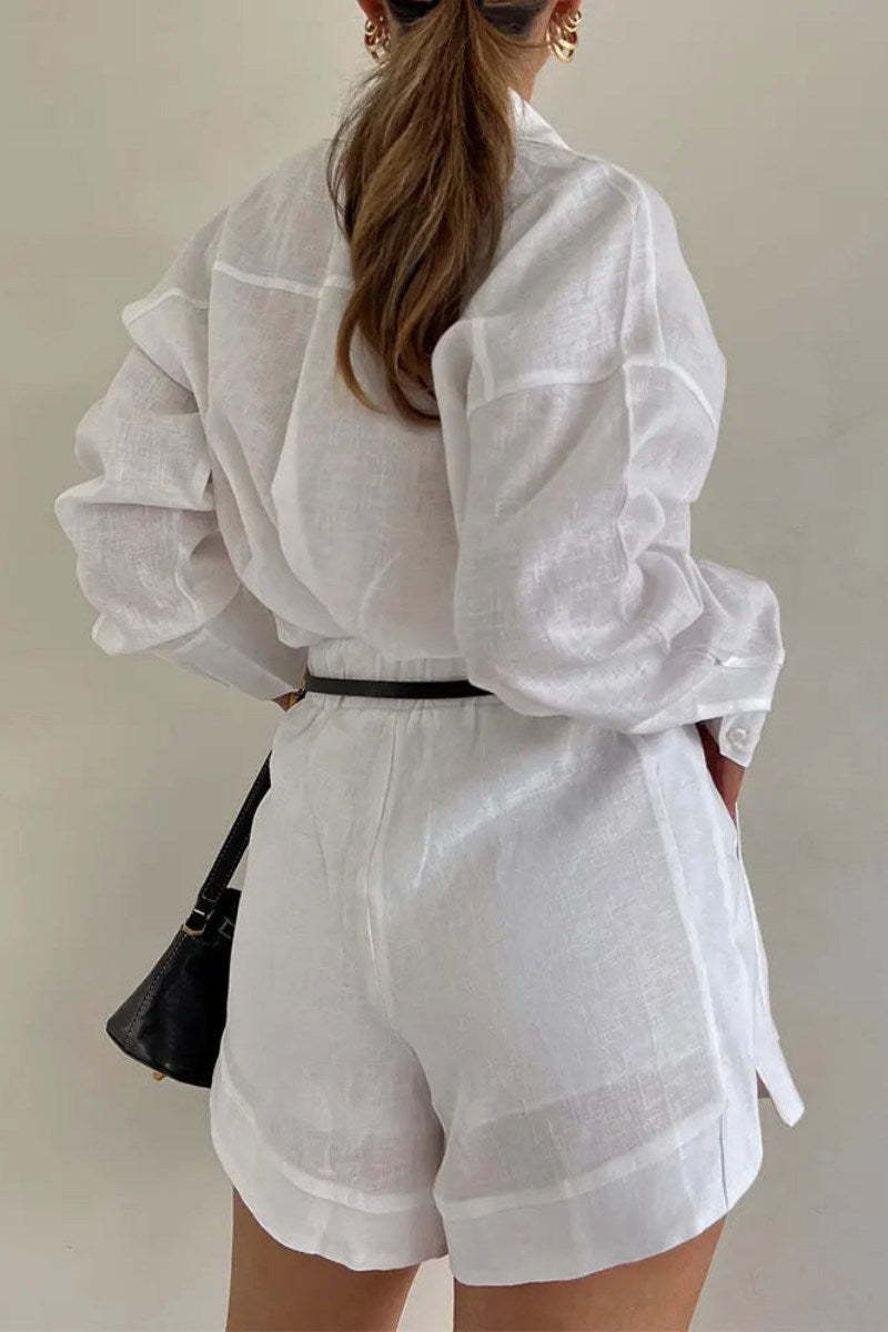 Senela - Cotton linen blend two piece set-ROVOLE