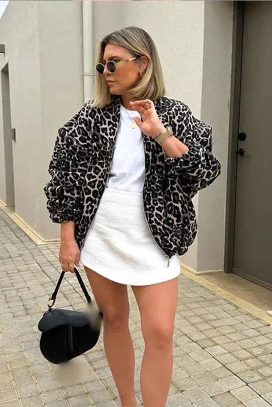 Retro Leopard Print Coat-ROVOLE