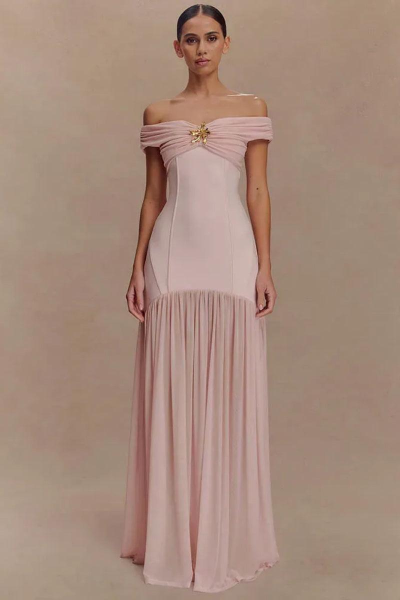 Off-Shoulder Backless Sexy Maxi Dress-ROVOLE