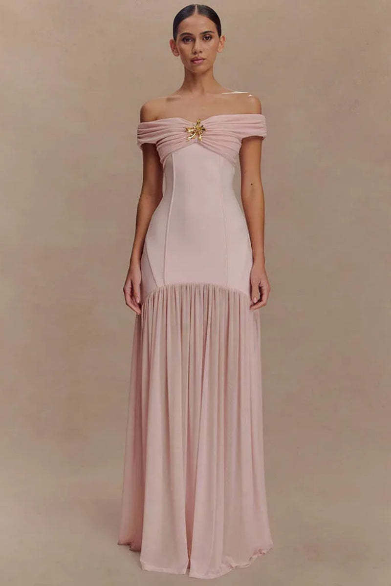 Off-Shoulder Backless Sexy Maxi Dress-ROVOLE