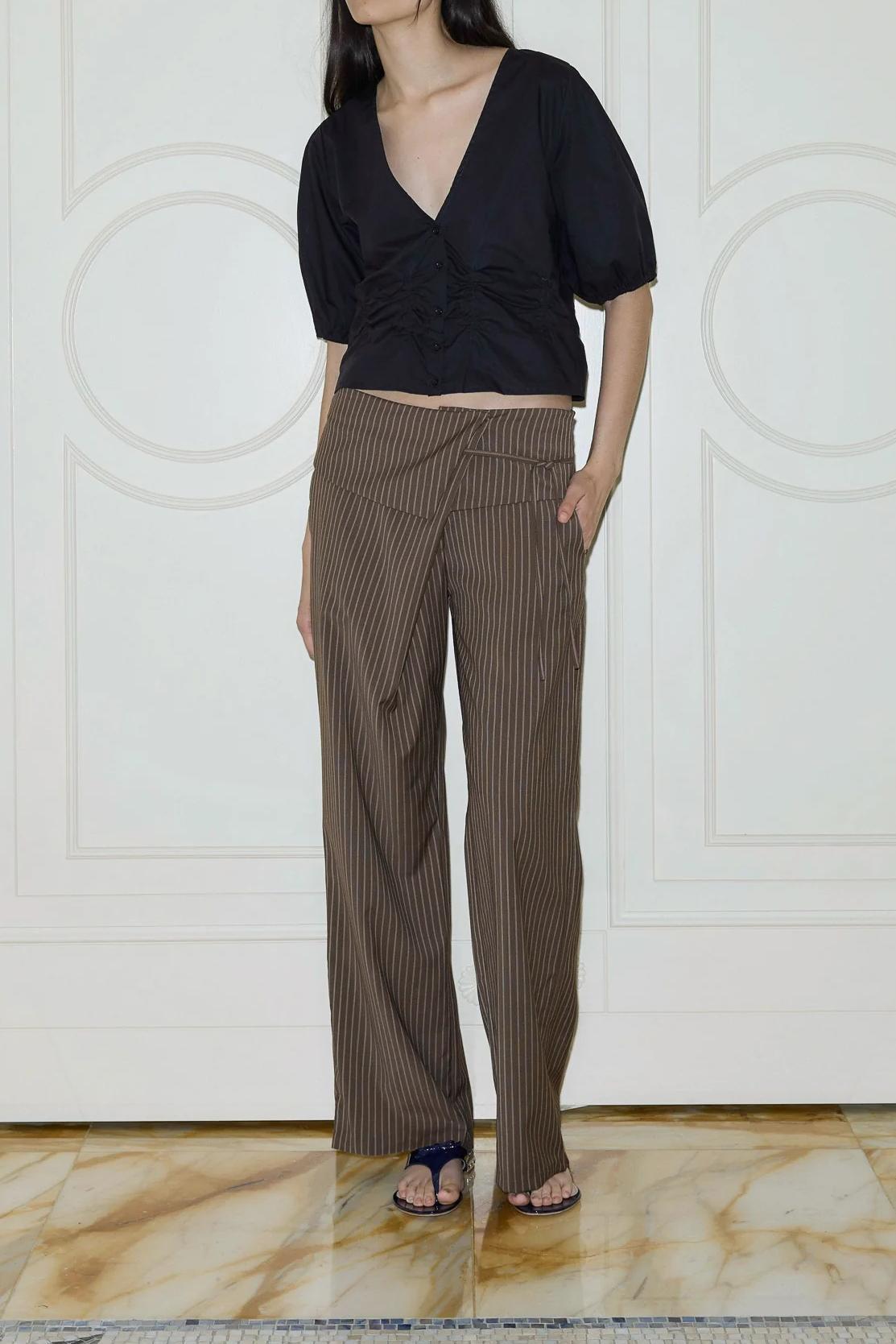 Folded Stripe Pants-ROVOLE