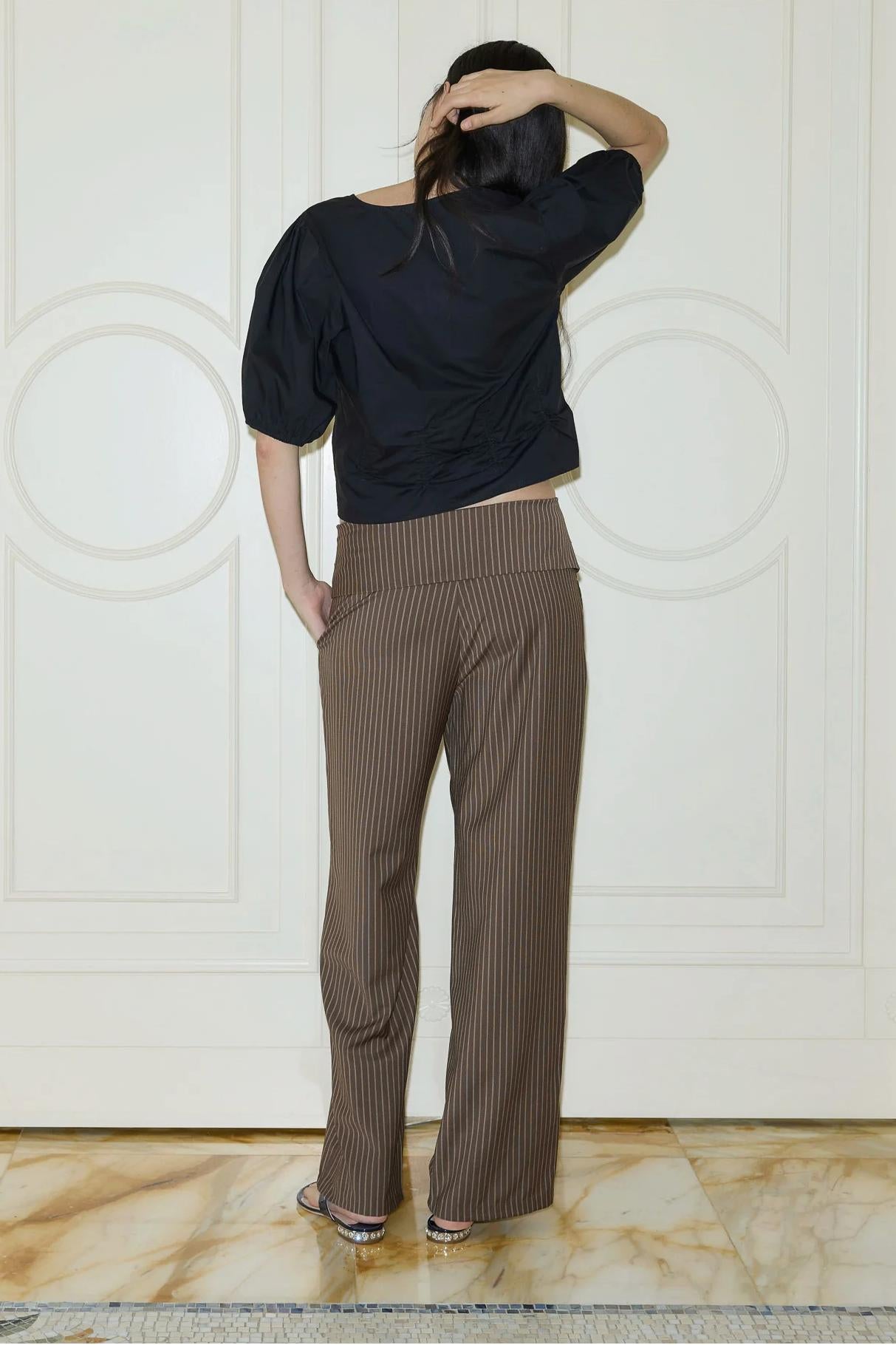 Folded Stripe Pants-ROVOLE