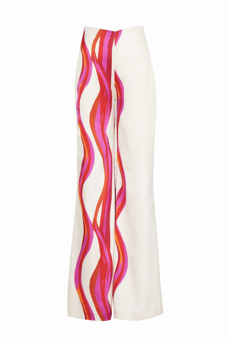 Abstract Waves Two-Piece Set - Fuschia-ROVOLE