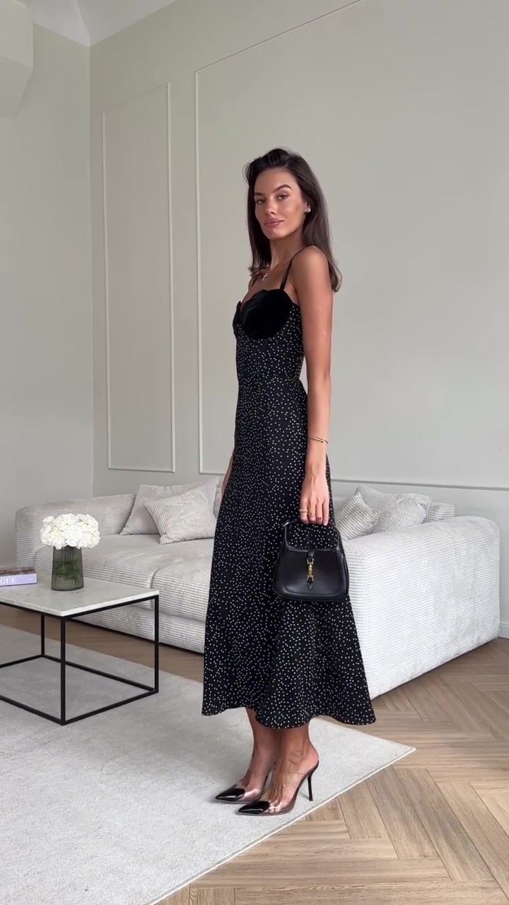 Resort polka dot long dress