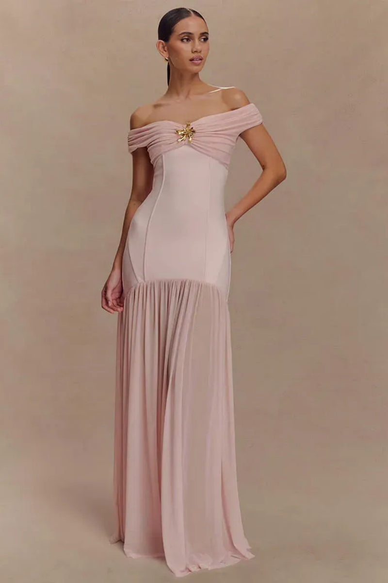 Off-Shoulder Backless Sexy Maxi Dress-ROVOLE