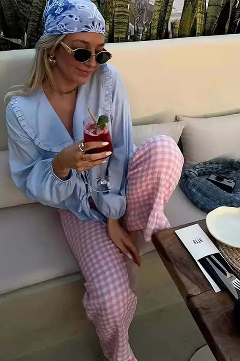 Peter Pan Collar Blouse with Ties-ROVOLE