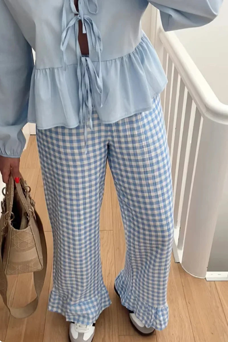 Peter Pan Collar Blouse with Ties-ROVOLE