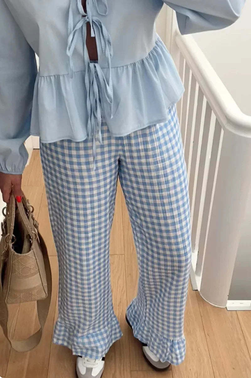 Peter Pan Collar Blouse with Ties-ROVOLE