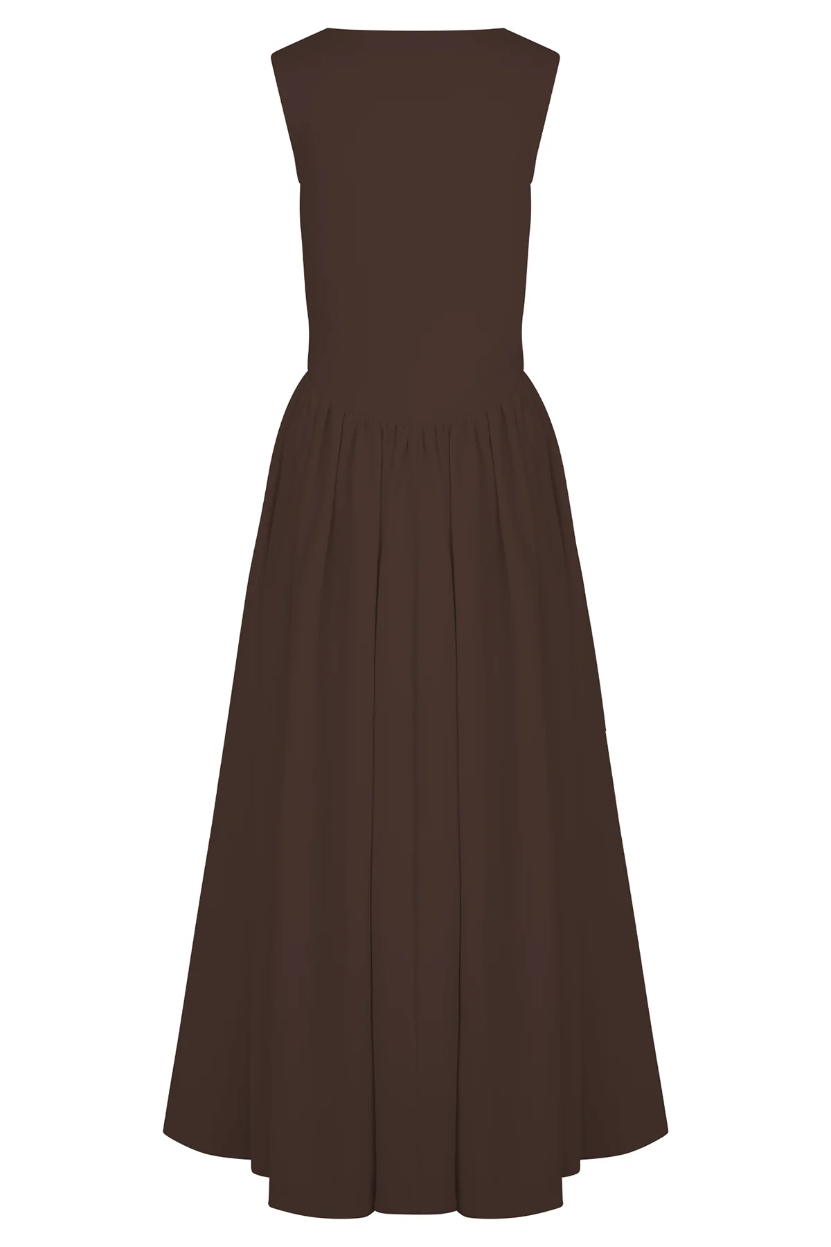 SHARON Midi Dress - Cacao Brown-ROVOLE