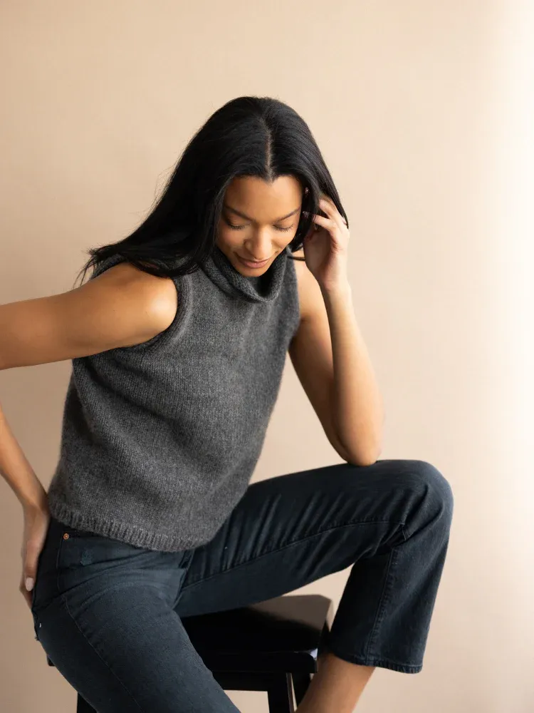 Midnight Sheer Leopard Skirt & Knit Top Set