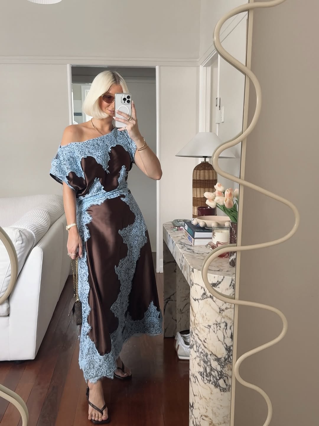 Azure Whisper Satin Dress